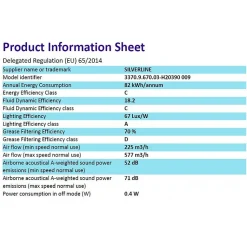 Hotte décorative inclinée 90cm 577m3/h noir Silverline H20390 009 city