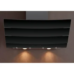 Hotte décorative inclinée 90cm 577m3/h noir Silverline H20390 009 city
