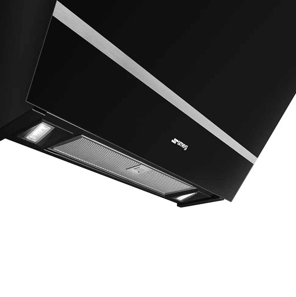 Hotte décorative inclinée Universel L. 60 cm KV26N Smeg noir