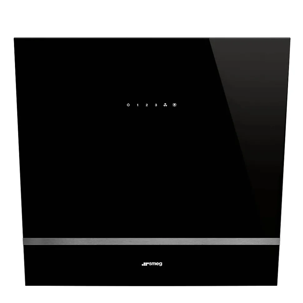 Hotte décorative inclinée Universel L. 60 cm KV26N Smeg noir