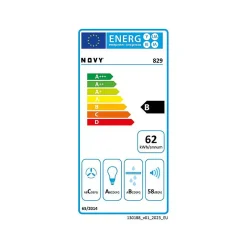 Hotte décorative murale 90cm 700 m3/h inox Novy 829