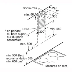 Hotte décorative murale 90cm 55db 843m3/h inox Bosch DWB98JQ50 serie 6
