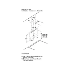 Hotte décorative murale 90cm 51db 441m3/h noir Bosch DWK91LT60