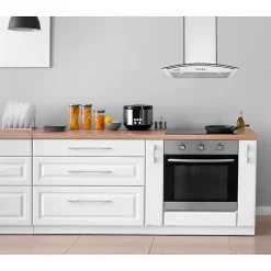 HOTTE DECORATIVE MURALE 60 CM - VERRE ET INOX - 559 m3 - 200W - 60dB