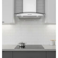 HOTTE DECORATIVE MURALE 60 CM - VERRE ET INOX - 559 m3 - 200W - 60dB