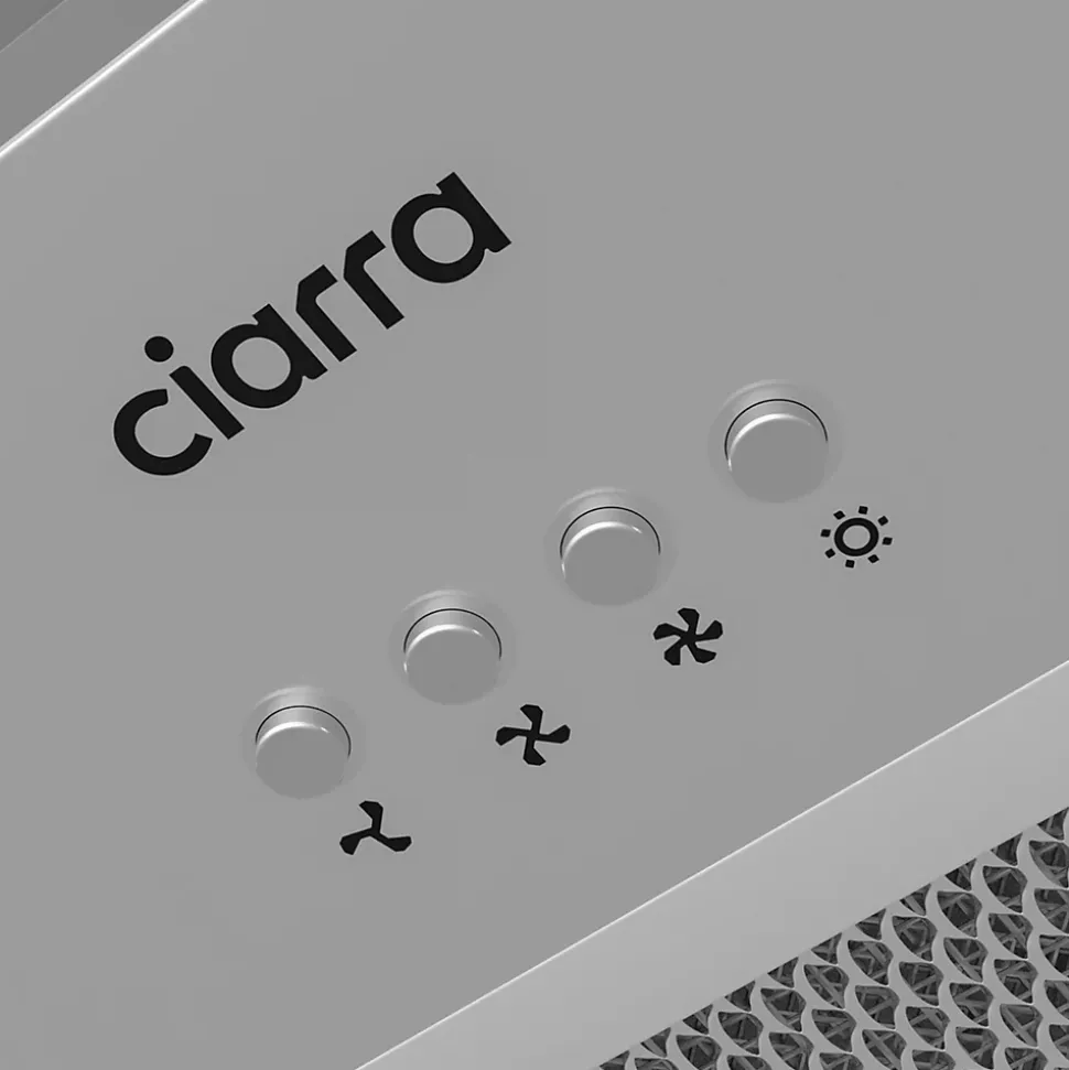 Hotte encastrable 60cm 650m3/h 3 vitesses groupe filtrant évacuation ou recyclage inox Ciarra CD6926AS