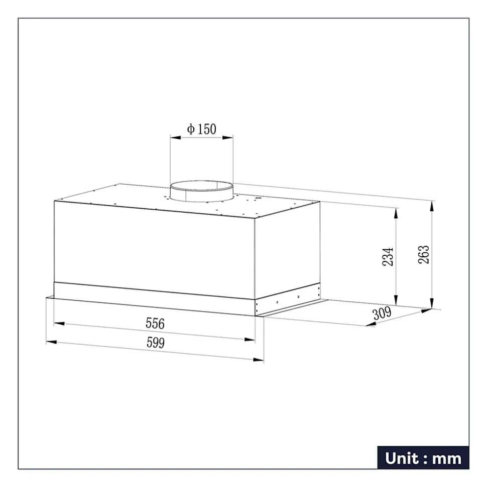Hotte encastrable 60cm 650m3/h 3 vitesses groupe filtrant évacuation ou recyclage inox Ciarra CD6926AS