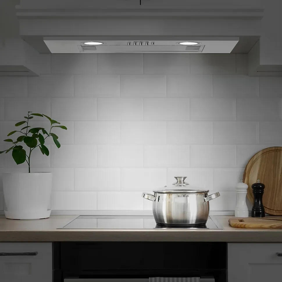 Hotte encastrable 52cm 300m3/h 3 vitesses groupe filtrant évacuation ou recyclage inox Ciarra 913ASS52