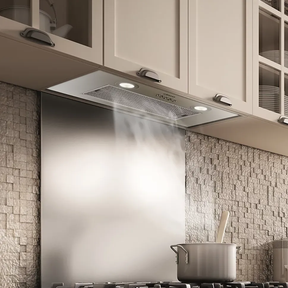 Hotte encastrable 52cm 300m3/h 3 vitesses groupe filtrant évacuation ou recyclage inox Ciarra 913ASS52