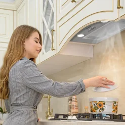 Hotte encastrable 52cm 300m3/h 3 vitesses groupe filtrant évacuation ou recyclage inox Ciarra 913ASS52