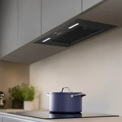 Hotte encastrable 60cm 650m3/h 3 vitesses groupe filtrant évacuation ou recyclage noire Ciarra CD6926AB