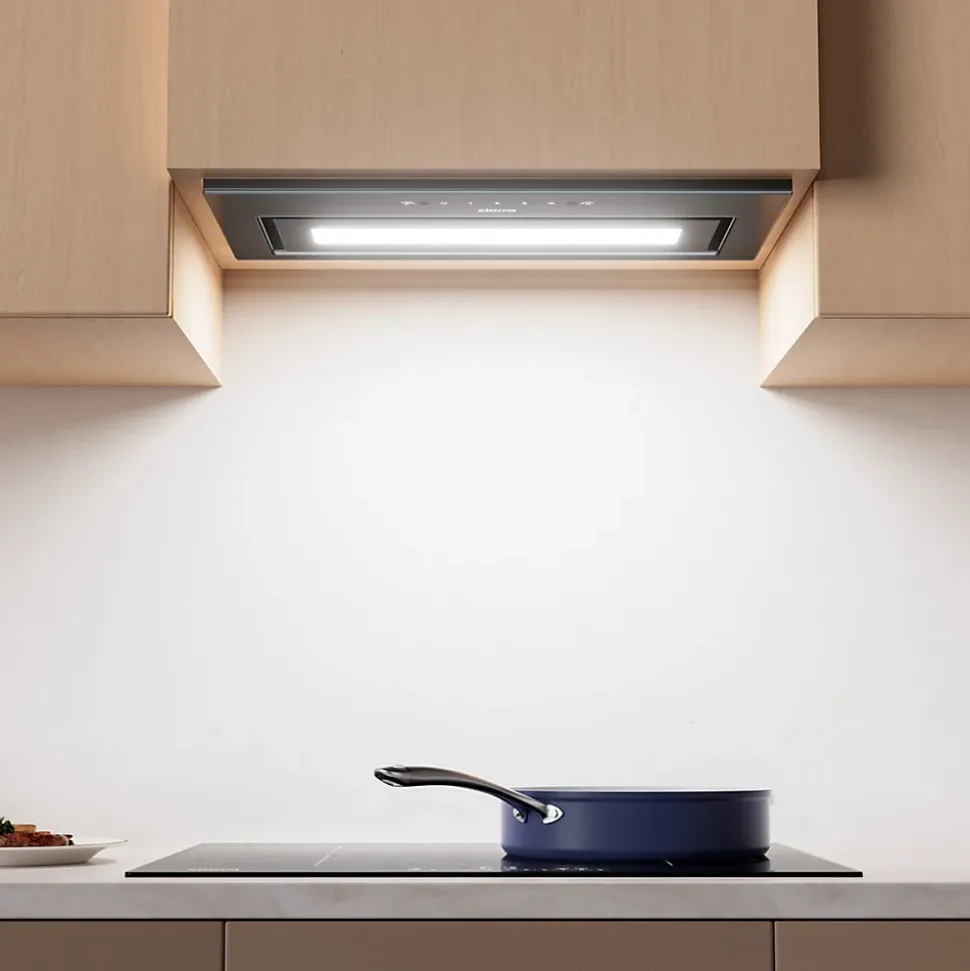 Hotte encastrable 52cm 460m3/h 3 Vitesses groupe filtrant controle tactile ou par geste Ciarra CD5931BK