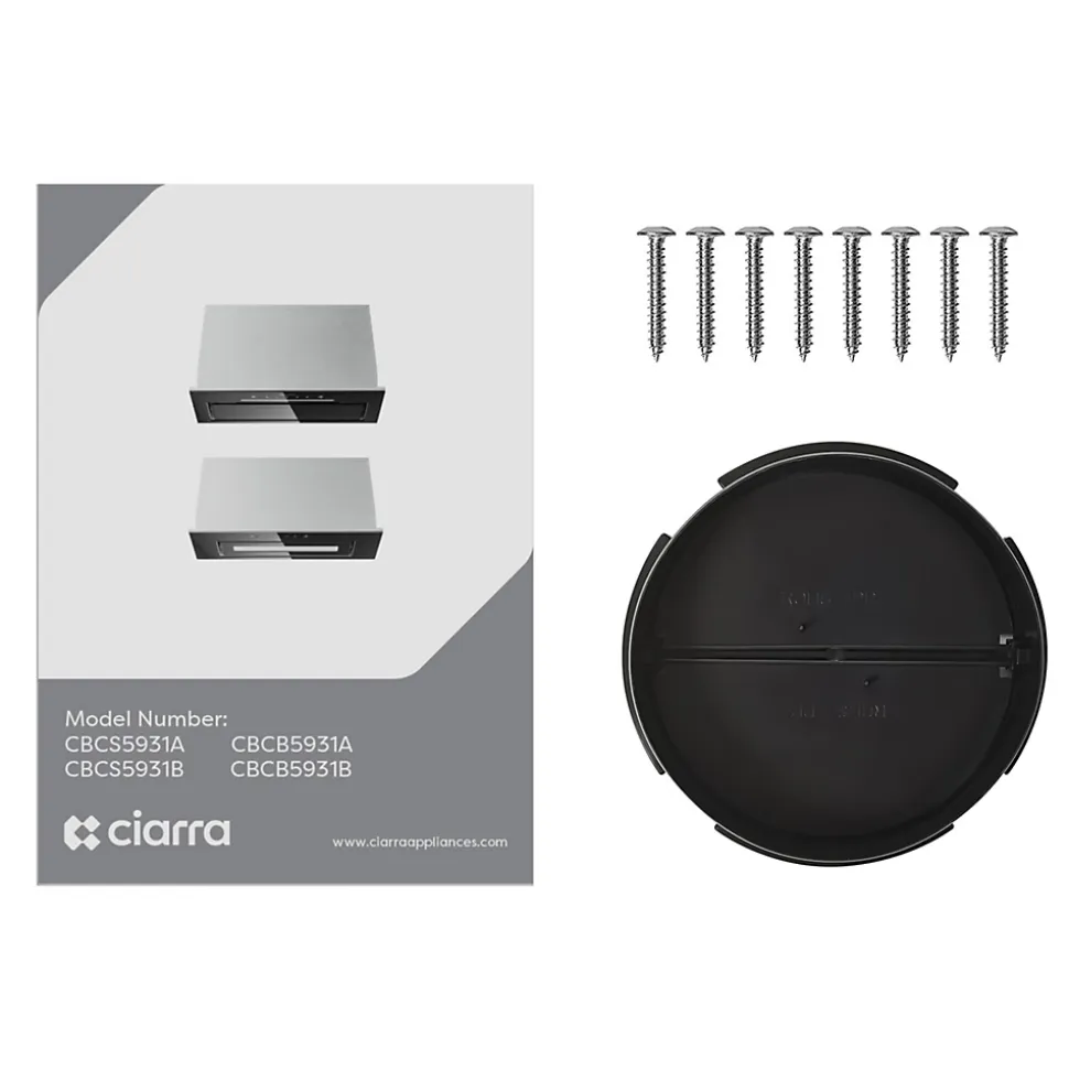 Hotte encastrable 52cm 460m3/h 3 Vitesses groupe filtrant controle tactile ou par geste Ciarra CD5931BK