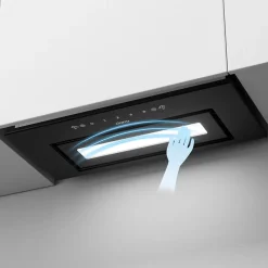 Hotte encastrable 60cm 460m3/h 3 Vitesses groupe filtrant controle tactile ou par geste Ciarra CD6931BK