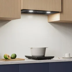 Hotte encastrable 52cm 300m3/h 3 vitesses groupe filtrant évacuation ou recyclage noir Ciarra 913ABK52