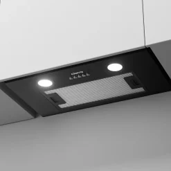 Hotte encastrable 52cm 300m3/h 3 vitesses groupe filtrant évacuation ou recyclage noir Ciarra 913ABK52