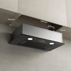 Hotte encastrable 52cm 300m3/h 3 vitesses groupe filtrant évacuation ou recyclage noir Ciarra 913ABK52
