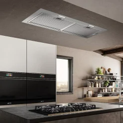 Hotte encastrable double inox Smeg KSG70HPE, 71,4 cm