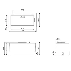 Hotte encastrable inox l.52 cm Smeg KSG52HPE