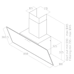 Hotte inclinée blanc L. 90 cm Shire Elica