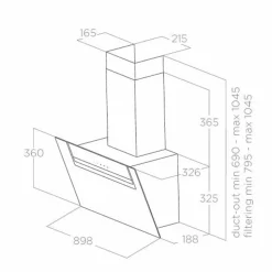 Hotte inclinée blanc L. 90 cm Sheen S Elica