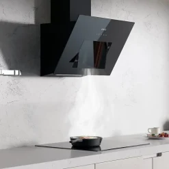 Hotte inclinée 60cm classe a+++ 650m3h wifi 4 vitesses évacuation ou recyclage tactile noir CD6736MB Ciarra