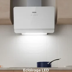 Hotte inclinée 60cm 580m3/h 3 vitesses tactile évacuation ou recyclage inox Ciarra CD6765CS