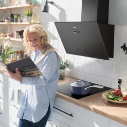 Hotte inclinée 60cm 650m3/h 3 Vitesses évacuation ou recyclage Ciarra CD6762AB