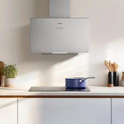 Hotte inclinée 60cm 650m3/h 3 vitesses évacuation ou recyclage inox Ciarra CD6762AS