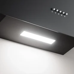 Hotte inclinée 60cm 600m3/h 3 vitesses évacuation ou recyclage noir Ciarra CD6765AB