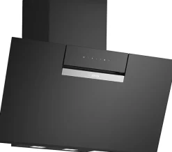 Hotte inclinée connectée en verre noir Bosch DWK87FN60, 80 cm