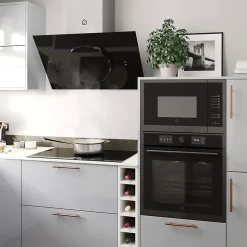 Hotte inclinée connectée en verre GoodHome GHAGRO90, 90cm