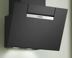 Hotte inclinée en verre noir Bosch DWK67FN60, 60 cm