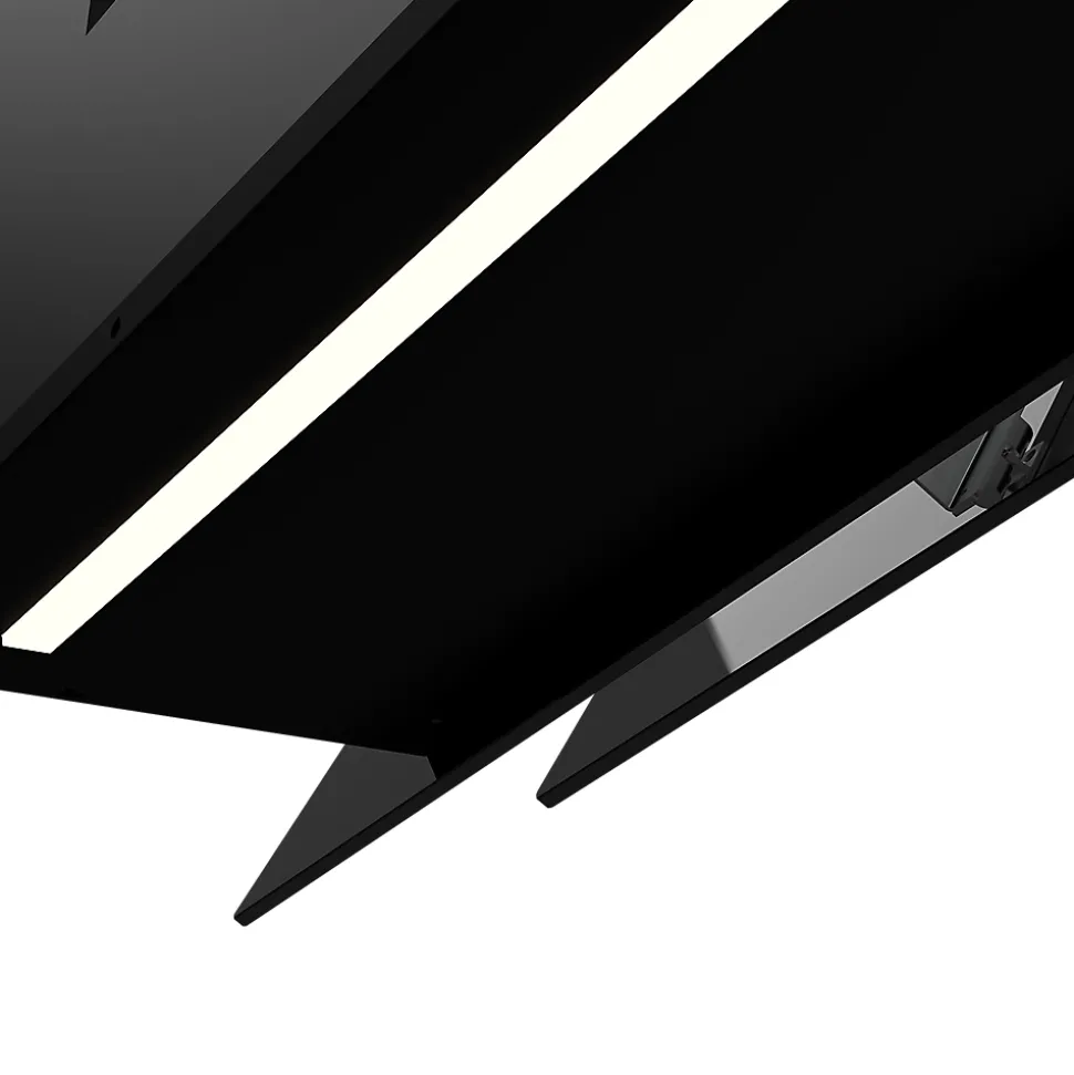 Hotte inclinée en verre noir GoodHome GHAG60ASBL, 60 cm