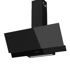 Hotte inclinée en verre noir GoodHome GHAG90ASBL, 90 cm
