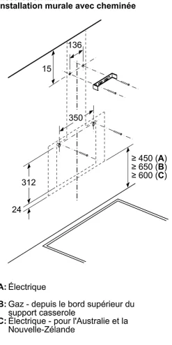 Hotte inclinée en verre noir DWK85DK60 BOSCH