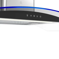 Hotte incurvée en verre inox GoodHome GHCG90LKSS, 90 cm