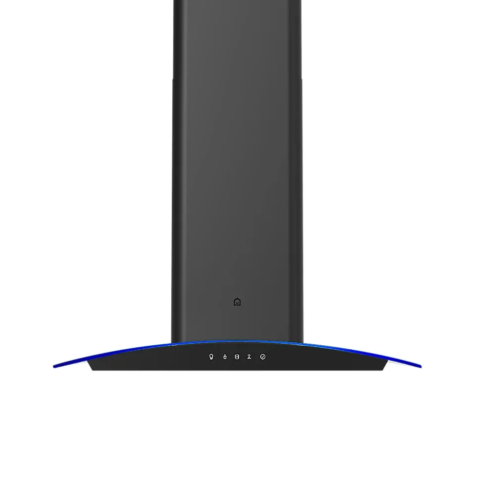 Hotte incurvée en verre noir GoodHome GHCG60LKBL, 60 cm