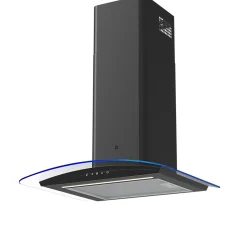 Hotte incurvée en verre noir GoodHome GHCG60LKBL, 60 cm