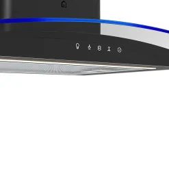 Hotte incurvée en verre noir GoodHome GHCG60LKBL, 60 cm