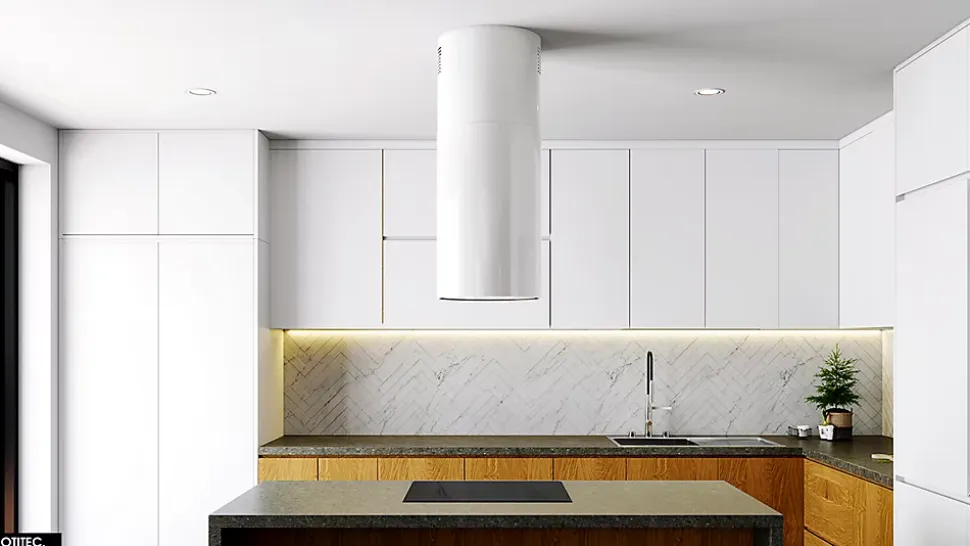 Hotte Îlot Aspirante Silencieuse - 39 cm - 715 m3/h - WERENISO - Blanc