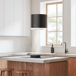 Hotte îlot 41cm classe a+ 600m3h 4 vitesses smarte wifi connectée booster recyclage noir Ciarra CD4838B