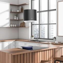 Hotte îlot 41cm classe a+ 600m3h 4 vitesses smarte wifi connectée booster recyclage noir Ciarra CD4838B