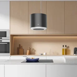 Hotte îlot 41cm classe a+ 600m3h 4 vitesses smarte wifi connectée booster recyclage noir Ciarra CD4838B