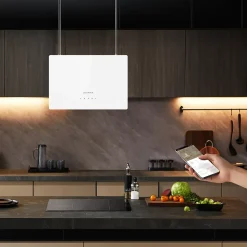 Hotte îlot 48cm smart APP contrôle wifi connectée classe A+++ 700m3h 3 vitesses booster UV traitement CD4850S Ciarra