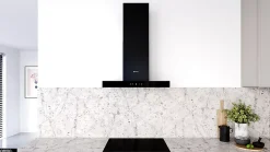 Hotte Murale Aspirante Silencieuse - 60 cm - 596 m3/h - LONATIO - Noir