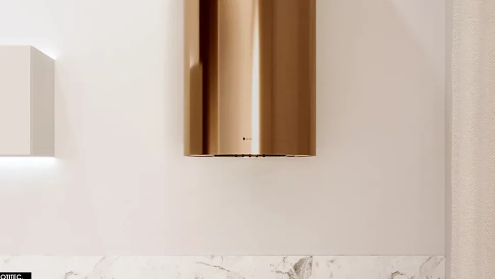 Hotte Murale Aspirante Silencieuse - 39 cm - 570 m3/h - LOBELIO - Caramel Doré