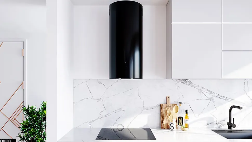 Hotte Murale Aspirante Silencieuse - 39 cm - 715 m3/h - WERENISO - Noir