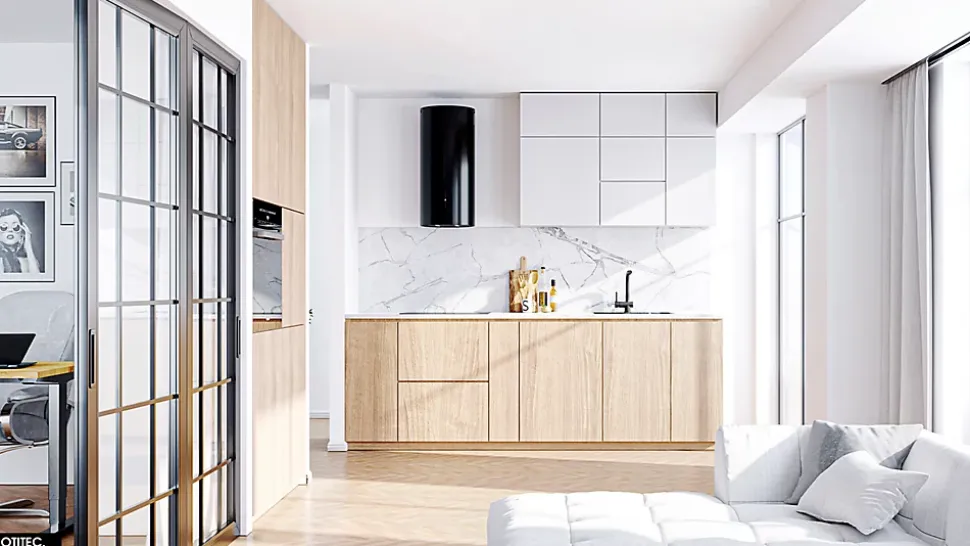 Hotte Murale Aspirante Silencieuse - 39 cm - 715 m3/h - WERENISO - Noir