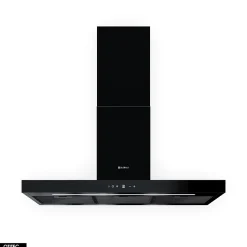 Hotte Murale Aspirante Silencieuse - 90 cm - 608 m3/h - LONATIO - Noir